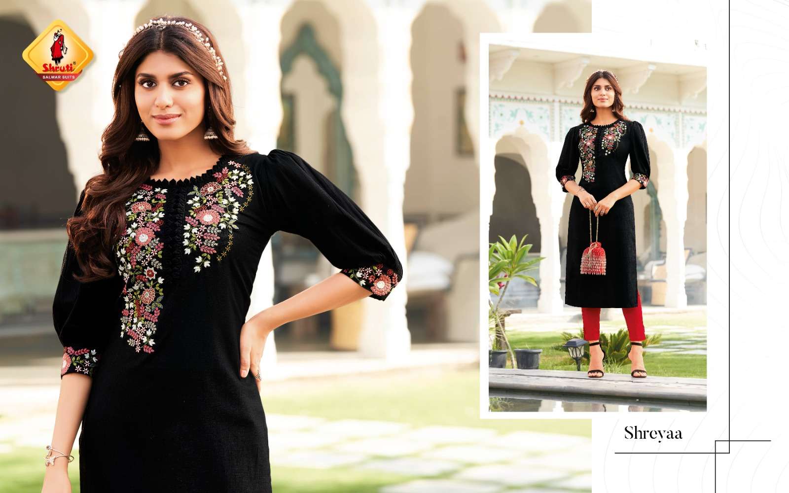 KKASHISH VOL 30  PURE COTTON LINEN WITH DIFFERENT TYPES OF STYLISH EMBROIDERY WORK KURTI BY SHRUTI SUITS BRAND SHREYAA